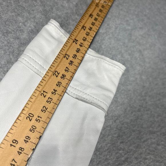 JKT NYC Womens S Real Leather Cropped Moto Jacket White Long Sleeve EUC - Picture 8 of 8